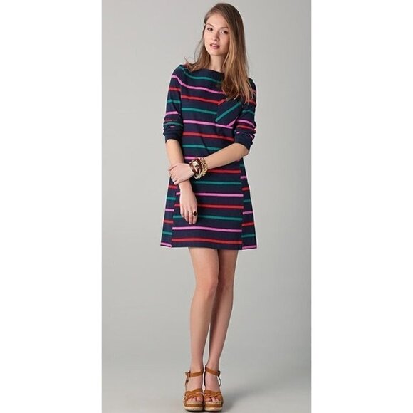 NWOT Marc by Marc Jacobs Mallory Multi Striped Dress Blue Green Red S - Picture 1 of 6